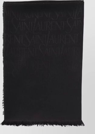 Saint Laurent large jacquard square scarf silk wool