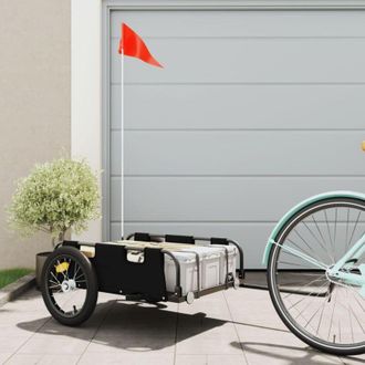 vidaXL Vidaxl - Remolque Para Bicicletas Hierro Y Tela Oxford Negro