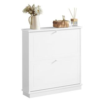 SoBuy Zapatero Con 2 Solapas Armario De Entrada Zapatero Estrecho Organizador 76 X 18 X 78 Cm Fsr99-w Sobuy Es