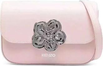 Kenzo Leren crossbodytas met bloemapplicatie - Roze