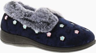 Jojoe Womens Jo & Joe Womens Slippers Faux Fur Delilah navy UK Size - Blue - Size: 8