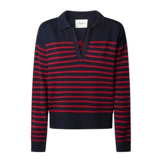 Pepe Jeans London Carlino V-neck Polo - Dames - V-hals truien - Rood - L - Katoen - Truien & Vesten