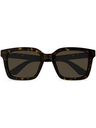 Gucci Zonnebril met vierkant montuur - Bruin