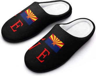 Generic Arizona State Flag Lover Funny Mens Cotton Slippers Shoes Novelty Soft Non-Slip Sole Home Shoe