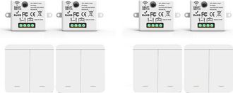 OEM Adecuado Para Un Conjunto De 4 Interruptores De Pared Inal&aacute;mbricos Rf De 433 Mhz Con Receptor De Rel&eacute;, Que Incluye 2 Mandos A Distancia Para Interrupt