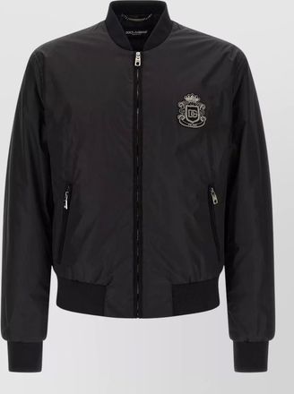 Dolce & Gabbana dg logo patch bomber style jacket
