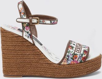 Dolce & Gabbana Sandalo con zeppa Dolce & Gabbana in nappa con ricami floreali