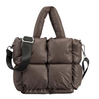 Generic Ladies Small Quilted Bag Winter Soft Quilted Shoulder Bag Down Shoulder Bag Ladies Handbag Shoulder Straps for Bags (Coffee, One Size)