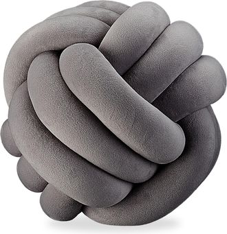 Relaxdays 5 Cojines Nudo Con Dise&ntilde;o N&oacute;rdico Para El Sof&aacute;, Poli&eacute;ster Y Gomaespuma, Di&aacute;metro 25 Cm, Gris Oscuro