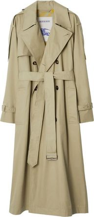 Burberry Castleford Long Cotton Trench Coat, Brand Size 12 ( US Size 10 )