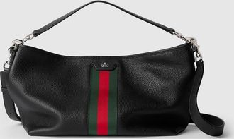 Gucci Web Trademark Small Crossbody Bag, Black, Leather