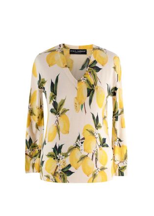 Dolce & Gabbana Dolce and Gabanna Lemon Knit V-neck Size XXS