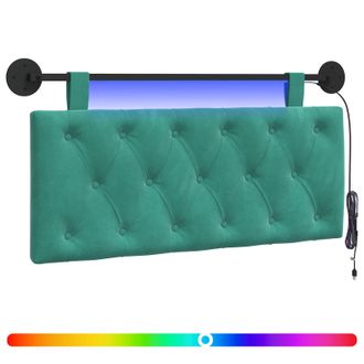 vidaXL Cabecero Colgante Con Luz Led Tuquesa Terciopelo Vidaxl