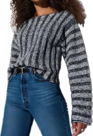 Nation Ltd Ronan Cotton Sweater In Marled Black