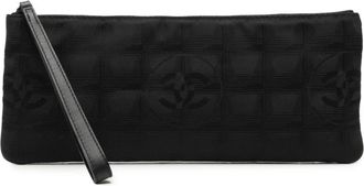 Chanel New Travel Line Black Nylon Leather Pouch (Pre-Owned)