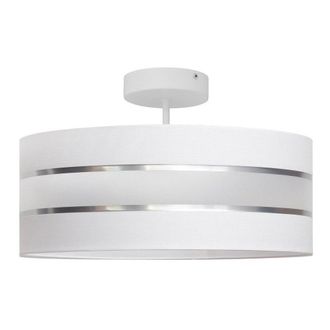 Netlighting Helen Cylindrical Ceiling Light White Silver 40cm
