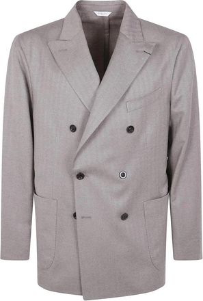 Boglioli Double-Breasted Wool Blazer - Heren - Blazers - Grijs - XL - Wol - Jassen