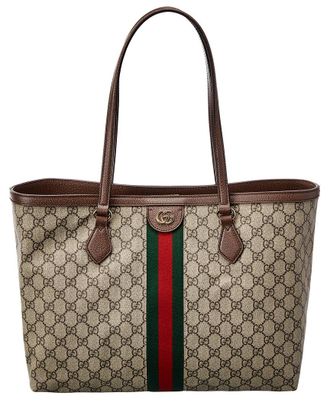 Gucci Ophidia Medium Gg Supreme Canvas & Leather Tote
