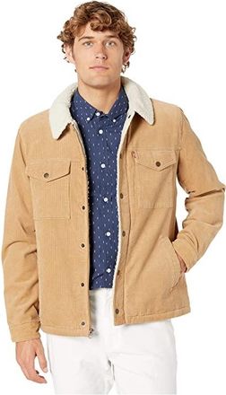 Levi's Two-Pocket Trucker with Soft Sherpa Mens Clothing Tan : 2XL, Cotton/Denim/Polyester
