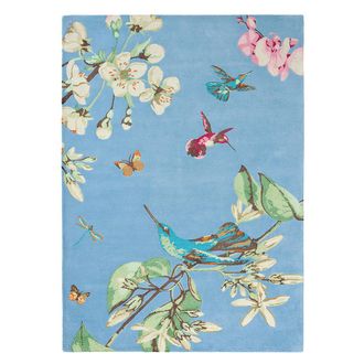 Wedgwood Designer Teppich Hummingbird Blue - handgetuftet