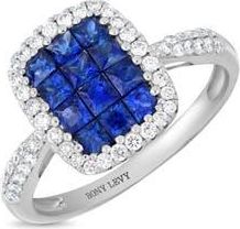 Bony Levy El Mar Diamond & Blue Sapphire Ring in 18K White Gold at Nordstrom Rack, Size 4.5