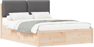 vidaXL Estructura De Cama Con Cabecera Tapizada Gris Oscuro Vidaxl
