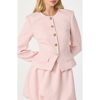 ASTR the Label Tweed Fitted Blazer in Pink at Nordstrom, Size X-Large