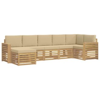 vidaXL Conjunto De Sof&aacute;s De Exterior 7 Uds. Y Beige Vidaxl
