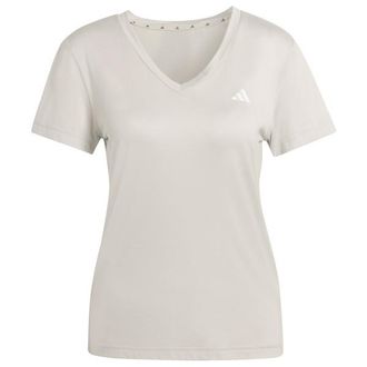 adidas Workout Essentials V-Neck T-Shirt Funktionsshirt f&uuml;r Damen | beige/grau