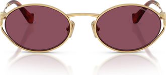 Miu Miu 0mu 52ys Burgundy Lens Oval Sunglasses