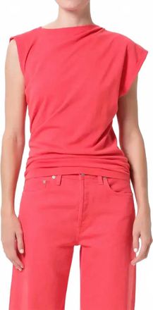 A Gold E Beth Asymmetrical Tee In Carnival