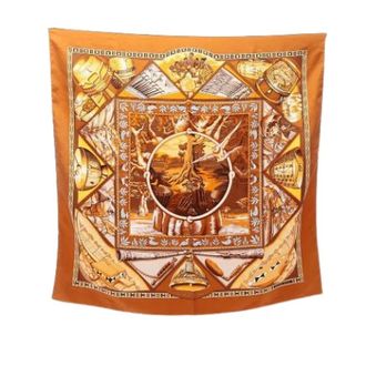 Herm&egrave;s Pre-owned Scarves, female, Brown, Size: ONE SIZE Pre-owned Au Son Du Tam-Tam Scarf