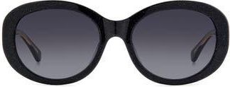 Kate Spade New York avah 56mm gradient round sunglasses in Black/Grey Shaded at Nordstrom Rack