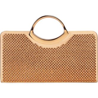 Lady Couture Tango Rhinestone Satin Clutch in Gold at Nordstrom Rack