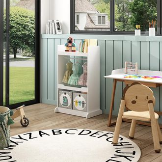 Vicco Armario Infantil Conny, Blanco, 67 X 110 Cm Con Barra De Colgar De Madera Y Pomos