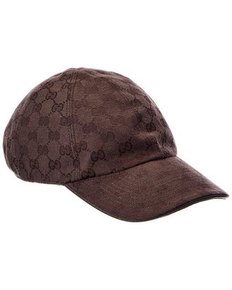Gucci Gg Canvas Leather-Trim Baseball Cap
