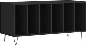 vidaXL Mueble Para Discos Madera Contrachapada Negro 100x38x48 Cm Vidaxl