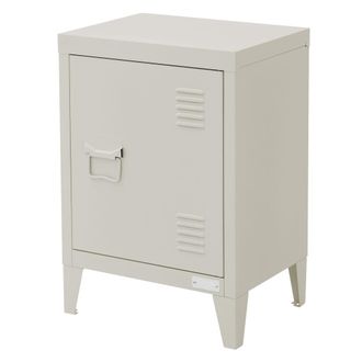 ML Design Mesita de noche de metal gris oscuro 40x30x58 cm de dise&ntilde;o industrial