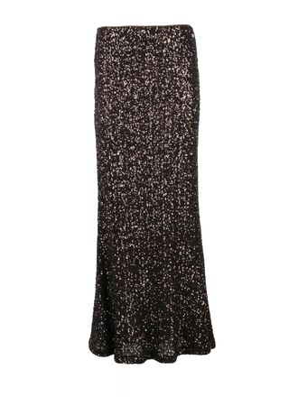 Aniye By Flared Sequin Maxi Skirt With Elastic Waistband
