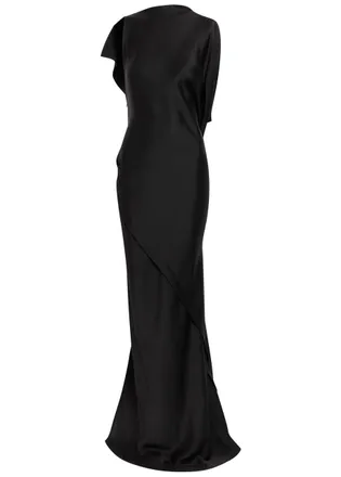 Victoria Beckham Kira Draped Satin-crepe Gown - Black - 10 (UK10 / S)