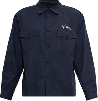 Kenzo Shirt With Pockets, Mens, Navy Blue