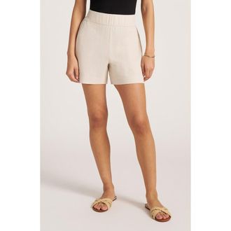 Matty M Ventura High Waist Linen Blend Shorts in Sand at Nordstrom, Size X-Large