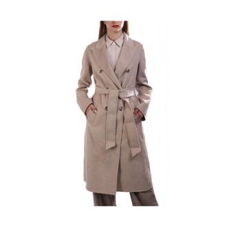 Marella Jassen, Dames, Beige, L, Leer, Belted Coat