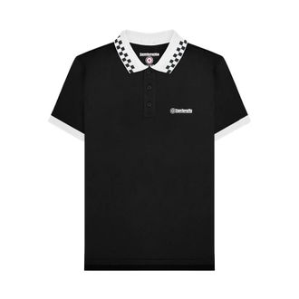 Lambretta Heren Geruite Poloshirt (Zwart)