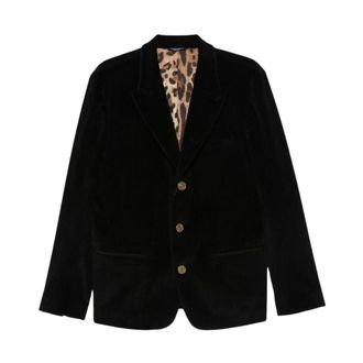 Dolce & Gabbana Button-Fastening Peak-Lapel Blazer - male - Dolce & Gabbana - Blazers - Black - L - Suits