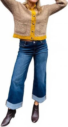 M Made in Italy Womens Block Trim Cardigan In Camel