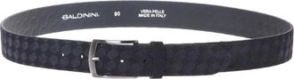 Baldinini Woven Print Suede Riem - Heren - Riemen - Blauw - 120 CM - Leer - Accessoires