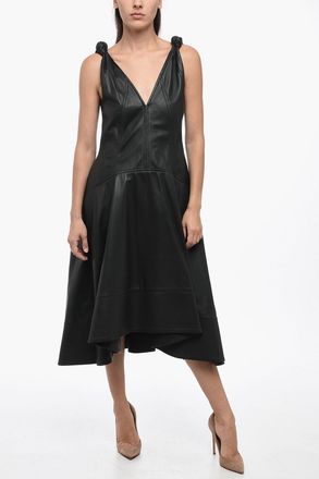 Bottega Veneta Leather Dress with Knotted Details Bottega Veneta