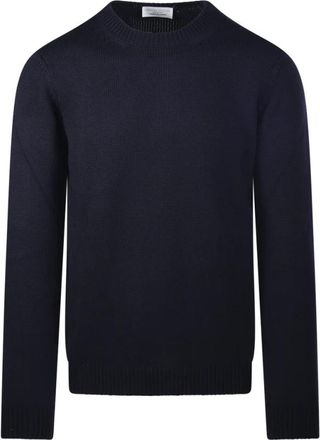 Roberto Collina Trui met ronde hals - Heren - Ronde hals truien - Blauw - XL - Truien & Vesten
