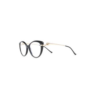 Cartier Panth&egrave;re Optisch Montuur - Dames - Accessoires - Zwart - Maat: 54 MM Leer